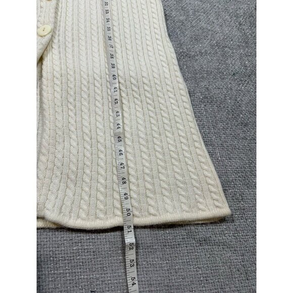 Vintage Loren’s Punto Fino Sweater Dress Women Medium Ivory Cable Knit Maxi Flaw - Picture 9 of 10